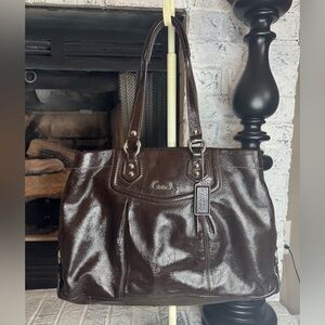Coach Ashley Dark Brown Leather Tote